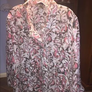 Floral semi-sheer Blouse.